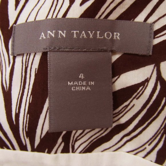 Ann Taylor Brown White Skirt Size 4 - Picture 4 of 5